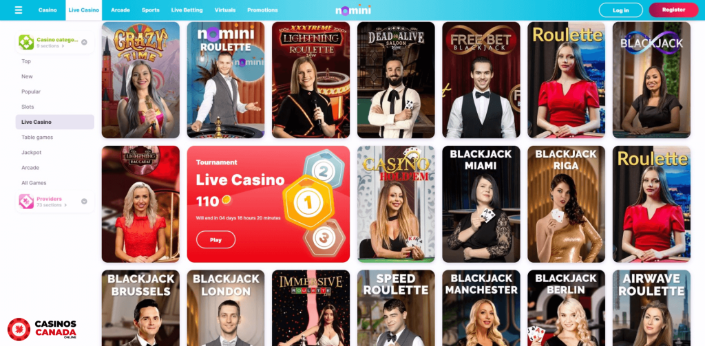Nomini Casino Live Games Canada