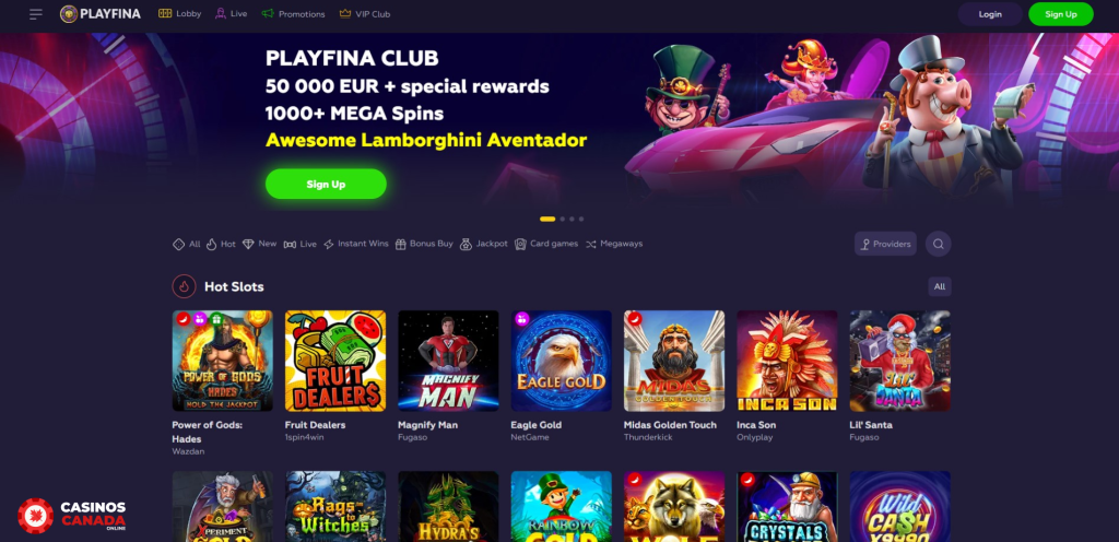 Playfina Casino Review Canada