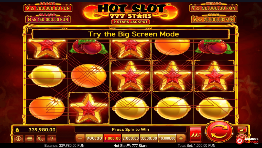 Hot Slot_ 777 Stars Free Play Bets Canada Review
